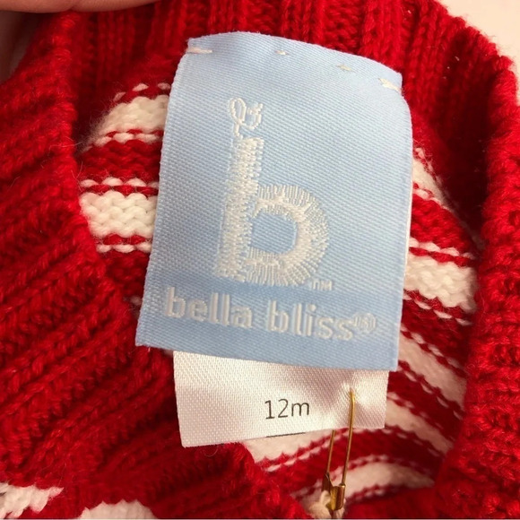 NWT Bella Bliss sweater red and white stripe w/ blue anchor size 12 months - Picture 5 of 11